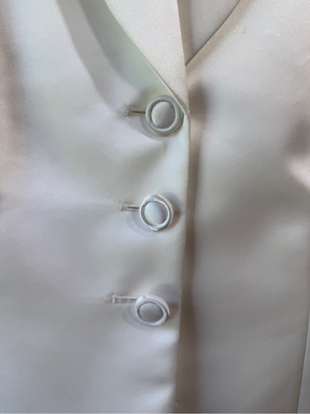 Tahari Luxe Ivory Satin Evening Jacket Blazer Womens 6 Wedding Guest Formal - Picture 4 of 14